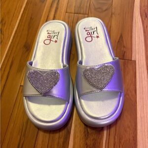 Olivia Miller Silver Heart Kids Sandals